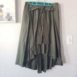 Hi-low Army green flowy skirt